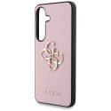 Etui Guess Grained Big 4G Logo Small Classic Logo do Samsung Galaxy S25 Plus różowy