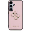 Etui Guess Grained Big 4G Logo Small Classic Logo do Samsung Galaxy S25 różowy
