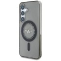 Etui Guess Rhinestones Printed Classic Logo MagSafe Samsung Galaxy S25 czarny