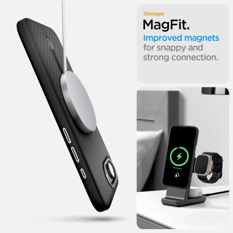 Etui Spigen Enzo Aramid MagSafe na iPhone 16e - czarne Etui Spigen Enzo Aramid MagSafe na iPhone 16e - czarne