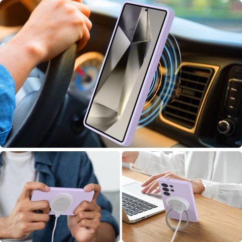 Etui Tech-Protect Liquid Silicone MagSafe na Samsung Galaxy S25+ - fioletowe Etui Tech-Protect Liquid Silicone MagSafe na Samsung Galaxy S25+ - fioletowe