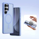 Etui skórzane Dux Ducis Lawa na Samsung Galaxy S25 Ultra z odłączanym portfelem magnetycznym - niebieskie
