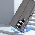Etui skórzane Dux Ducis Lawa na Samsung Galaxy S25 Ultra z odłączanym portfelem magnetycznym - szare