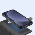 Etui skórzane Dux Ducis Lawa na Samsung Galaxy S25 z odłączanym portfelem magnetycznym - czarne
