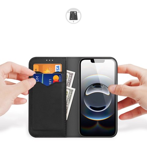Etui Dux Ducis Hivo na iPhone 16e z klapką i ochroną RFID - czarne Etui Dux Ducis Hivo na iPhone 16e z klapką i ochroną RFID - czarne