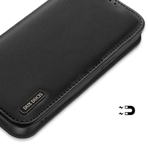 Etui Dux Ducis Hivo na iPhone 16e z klapką i ochroną RFID - czarne Etui Dux Ducis Hivo na iPhone 16e z klapką i ochroną RFID - czarne