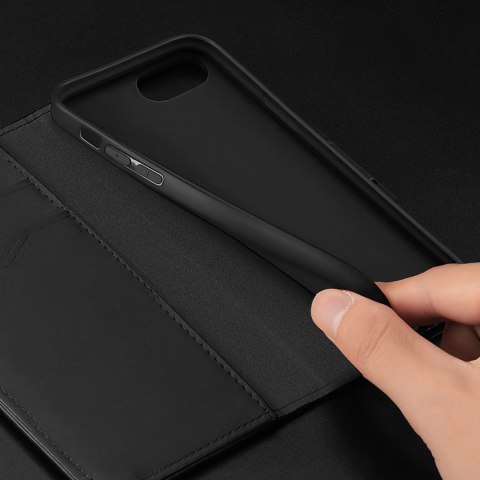 Etui Dux Ducis Hivo na iPhone 16e z klapką i ochroną RFID - czarne Etui Dux Ducis Hivo na iPhone 16e z klapką i ochroną RFID - czarne