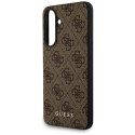 Etui Guess 4G Metal Gold Logo na Samsung Galaxy A56 - brązowe