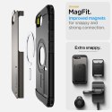 Etui Spigen Tough Armor z MagSafe na iPhone 16e z podstawką - szare