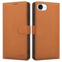 Etui Tech-Protect Wallet na iPhone 16e - brązowe