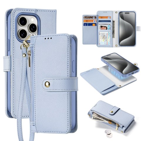 Etui skórzane Dux Ducis Lawa na iPhone 15 Pro - niebieskie Etui skórzane Dux Ducis Lawa na iPhone 15 Pro - niebieskie