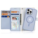 Etui skórzane Dux Ducis Lawa na iPhone 15 Pro - niebieskie