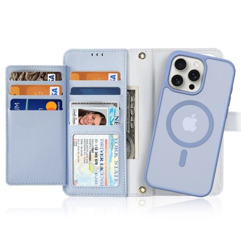Etui skórzane Dux Ducis Lawa na iPhone 15 Pro - niebieskie Etui skórzane Dux Ducis Lawa na iPhone 15 Pro - niebieskie