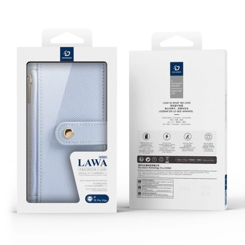 Etui skórzane Dux Ducis Lawa na iPhone 15 Pro - niebieskie Etui skórzane Dux Ducis Lawa na iPhone 15 Pro - niebieskie