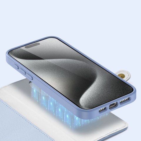 Etui skórzane Dux Ducis Lawa na iPhone 15 Pro - niebieskie Etui skórzane Dux Ducis Lawa na iPhone 15 Pro - niebieskie