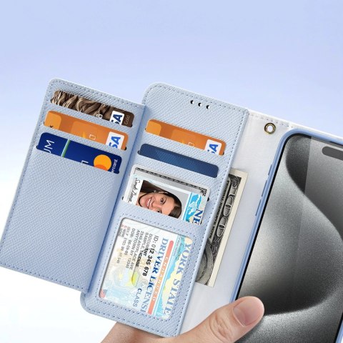 Etui skórzane Dux Ducis Lawa na iPhone 15 Pro - niebieskie Etui skórzane Dux Ducis Lawa na iPhone 15 Pro - niebieskie