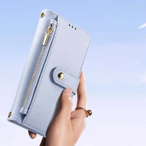 Etui skórzane Dux Ducis Lawa na iPhone 15 Pro - niebieskie Etui skórzane Dux Ducis Lawa na iPhone 15 Pro - niebieskie
