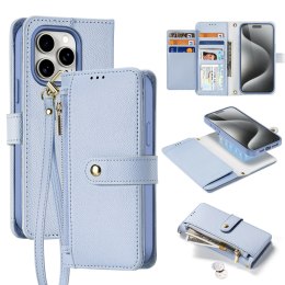 Etui skórzane Dux Ducis Lawa na iPhone 15 - niebieskie
