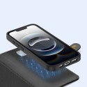 Etui skórzane Dux Ducis Lawa na iPhone 16e z odłączanym portfelem magnetycznym - czarne