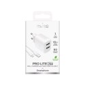 Ładowarka sieciowa Puro PROLITE 10W 2x USB-A + kabel USB-A - USB-C 1.2m - biała