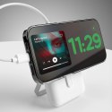 Powerbank bezprzewodowy Puro 10000mAh MagSafe z podstawką aluminiową - biały
