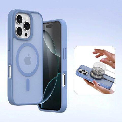 Etui skórzane Dux Ducis Lawa na iPhone 16 Pro Max z odłączanym portfelem magnetycznym - błękitne Etui skórzane Dux Ducis Lawa na iPhone 16 Pro Max z odłączanym portfelem magnetycznym - błękitne