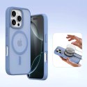 Etui skórzane Dux Ducis Lawa na iPhone 16 Pro z odłączanym portfelem magnetycznym - błękitne