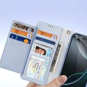 Etui skórzane Dux Ducis Lawa na iPhone 16 Pro z odłączanym portfelem magnetycznym - błękitne