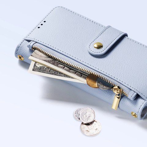 Etui skórzane Dux Ducis Lawa na iPhone 16 Pro z odłączanym portfelem magnetycznym - błękitne Etui skórzane Dux Ducis Lawa na iPhone 16 Pro z odłączanym portfelem magnetycznym - błękitne