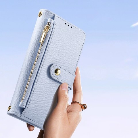 Etui skórzane Dux Ducis Lawa na iPhone 16 Pro z odłączanym portfelem magnetycznym - błękitne Etui skórzane Dux Ducis Lawa na iPhone 16 Pro z odłączanym portfelem magnetycznym - błękitne