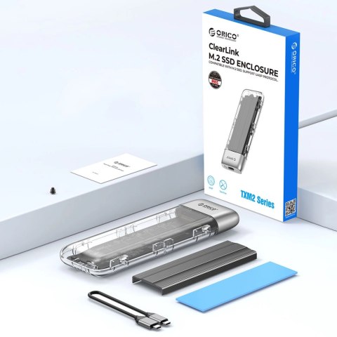 Kieszeń dyskowa Orico TXM2-C3 M.2 NVME USB-C 3.2 10Gb/s - szara Kieszeń dyskowa Orico TXM2-C3 M.2 NVME USB-C 3.2 10Gb/s - szara