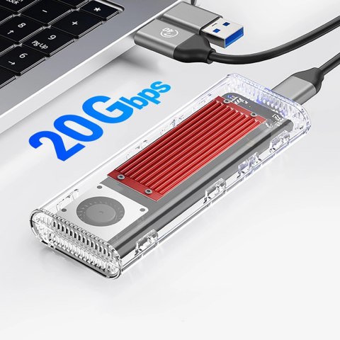 Kieszeń dyskowa Orico TCM2-C3 M.2 NVME na USB-C 10Gb/s - czerwona Kieszeń dyskowa Orico TCM2-C3 M.2 NVME na USB-C 10Gb/s - czerwona