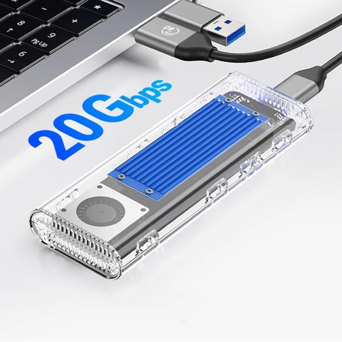 Kieszeń dyskowa Orico TCM2-C3 M.2 NVME na USB-C 10Gb/s - niebieska Kieszeń dyskowa Orico TCM2-C3 M.2 NVME na USB-C 10Gb/s - niebieska