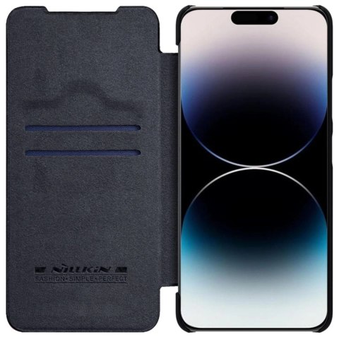 Nillkin Qin Leather Pro Case etui iPhone 14 Pro osłona na aparat kabura pokrowiec obudowa z klapką czarny Nillkin Qin Leather Pro Case etui iPhone 14 Pro osłona na aparat kabura pokrowiec obudowa z klapką czarny