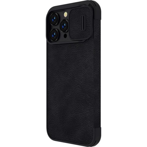 Nillkin Qin Leather Pro Case etui iPhone 14 Pro osłona na aparat kabura pokrowiec obudowa z klapką czarny Nillkin Qin Leather Pro Case etui iPhone 14 Pro osłona na aparat kabura pokrowiec obudowa z klapką czarny