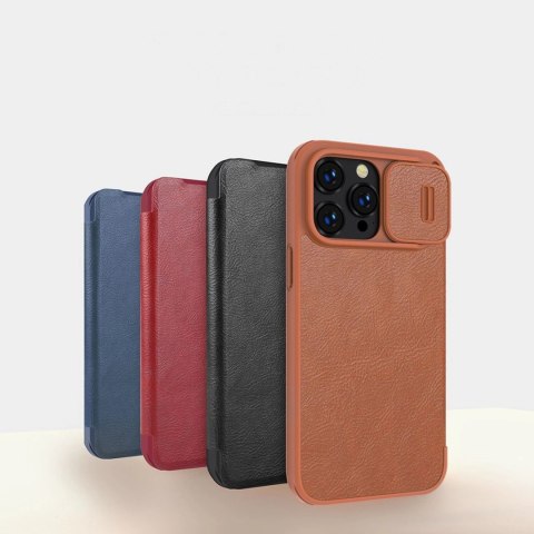 Nillkin Qin Leather Pro Case etui iPhone 14 Pro osłona na aparat kabura pokrowiec obudowa z klapką czarny Nillkin Qin Leather Pro Case etui iPhone 14 Pro osłona na aparat kabura pokrowiec obudowa z klapką czarny
