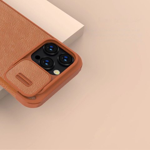 Nillkin Qin Leather Pro Case etui iPhone 14 Pro osłona na aparat kabura pokrowiec obudowa z klapką czarny Nillkin Qin Leather Pro Case etui iPhone 14 Pro osłona na aparat kabura pokrowiec obudowa z klapką czarny