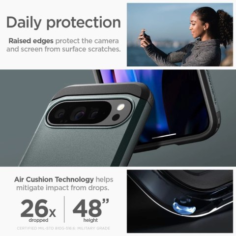 Etui Spigen Tough Armor na Google Pixel 9 Pro XL - zielone Etui Spigen Tough Armor na Google Pixel 9 Pro XL - zielone