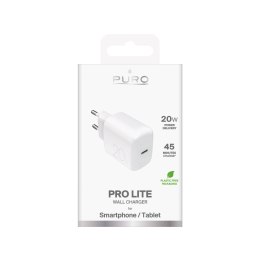 Ładowarka sieciowa Puro PROLITE 20W USB-C - biała