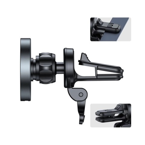 Uchwyt Tech-Protect MM15W-V5 samochodowy na telefon z ładowarką indukcyjną MagSafe 15W na kratkę nawiewu - czarny Uchwyt Tech-Protect MM15W-V5 samochodowy na telefon z ładowarką indukcyjną MagSafe 15W na kratkę nawiewu - czarny