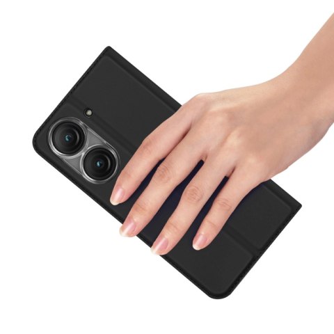 Dux Ducis Skin Pro etui Asus Zenfone 9 pokrowiec z klapką portfel na kartę podstawka czarne Dux Ducis Skin Pro etui Asus Zenfone 9 pokrowiec z klapką portfel na kartę podstawka czarne