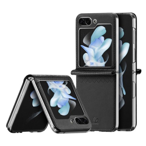 Etui Dux Ducis Bril skórzane na Samsung Galaxy Z Flip 5 5G - czarne Etui Dux Ducis Bril skórzane na Samsung Galaxy Z Flip 5 5G - czarne