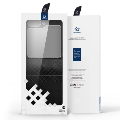 Etui Dux Ducis Bril skórzane na Samsung Galaxy Z Flip 5 5G - czarne Etui Dux Ducis Bril skórzane na Samsung Galaxy Z Flip 5 5G - czarne