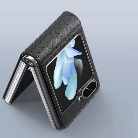 Etui Dux Ducis Bril skórzane na Samsung Galaxy Z Flip 5 5G - czarne Etui Dux Ducis Bril skórzane na Samsung Galaxy Z Flip 5 5G - czarne
