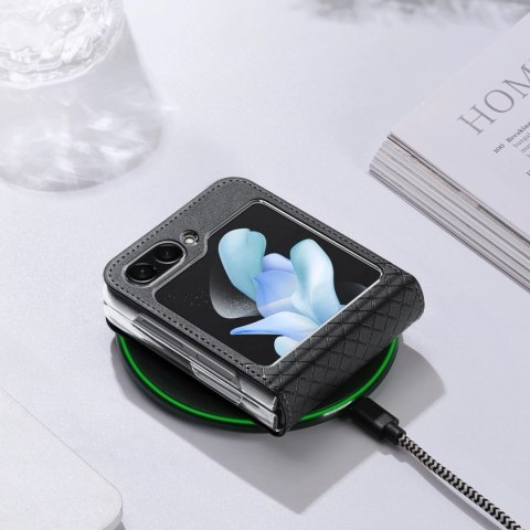 Etui Dux Ducis Bril skórzane na Samsung Galaxy Z Flip 5 5G - czarne Etui Dux Ducis Bril skórzane na Samsung Galaxy Z Flip 5 5G - czarne