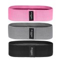 Wozinsky zestaw 3x materiałowe taśmy do ćwiczeń oporowe mini band do ćwiczeń joga fitness crossfit (WFB-01)