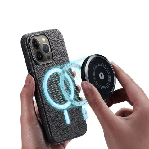 Dux Ducis Roma skórzane etui do iPhone 13 Pro Max elegancki pokrowiec z naturalnej skóry czarny Dux Ducis Roma skórzane etui do iPhone 13 Pro Max elegancki pokrowiec z naturalnej skóry czarny