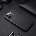 Dux Ducis Roma skórzane etui do iPhone 13 Pro Max elegancki pokrowiec z naturalnej skóry czarny