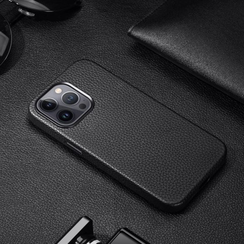 Dux Ducis Roma skórzane etui do iPhone 13 Pro Max elegancki pokrowiec z naturalnej skóry czarny Dux Ducis Roma skórzane etui do iPhone 13 Pro Max elegancki pokrowiec z naturalnej skóry czarny