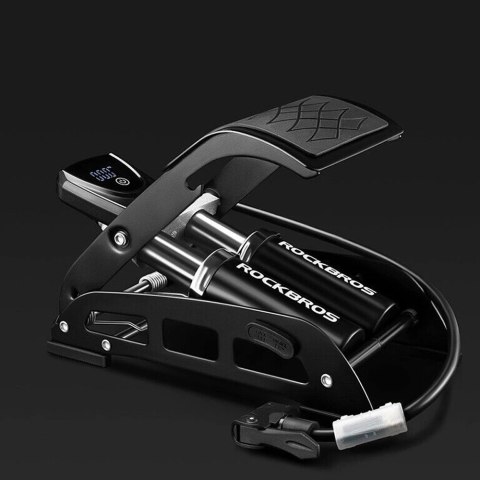 Pompka nożna Rockbros 42430001001 z wyświetlaczem - czarna Pompka nożna Rockbros 42430001001 z wyświetlaczem - czarna